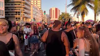 Carnival Magic at Leblon Beach Rio de Janeiro 2024  4K Waterfront Walk [upl. by Llewon]