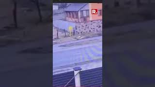 WATCH Russian Kalibr Cruise Missile Lands In Middle Of The Road In A Residential Area Of Kyiv [upl. by Aikaj]