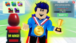 1 MİLYONLUK PET AÇTIM  REBIRTH ATTIM ⚡ Roblox Race Clicker [upl. by Aklim]