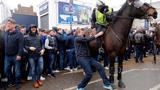 Tottenham  Millwall Cortege and trouble before the game [upl. by Hluchy]