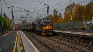 37676 45407 The Lancashire Fusilierand 57314 Conwy Castle Passing Coatbridge Central Platform 2 [upl. by Sillert]