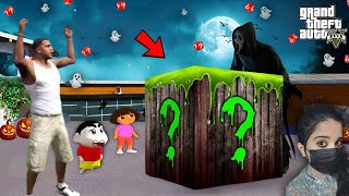 Franklin Shinchan amp Dora Opens Halloween Mystery Box  GTA 5 [upl. by Halludba]