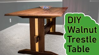 DIY  Walnut Trestle Table [upl. by Nolava]