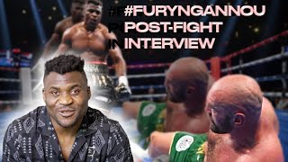 Francis Ngannou PostFight Interview  Talks Tyson Fury score cards knock down and more [upl. by Burrow722]