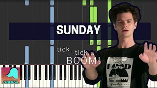 Sunday  Tick tick Boom  Piano Accompaniment Tutorial Synthesia [upl. by Bogey452]