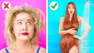 CHEVEUX COURTS VS CHEVEUX LONGS STRUGGLES💇‍♀️ Astuces beauté et situations cocasses par 123 GO [upl. by Wilde]