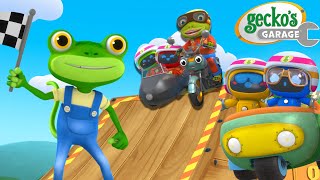 Grandmas Stunt Bike Show  Geckos Garage  Trucks For Children  Cartoons For Kids [upl. by Yerga]