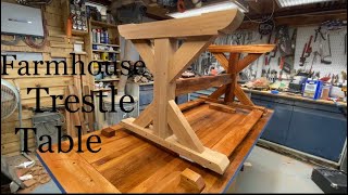 HOW TO BUILD A FARMHOUSE TRESTLE TABLE DIY [upl. by Narcho]