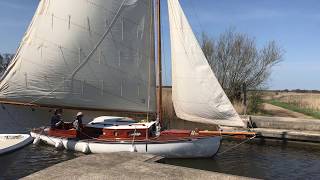 Sailing though Martham Ferry on the Norfolk Broads [upl. by Alcina]