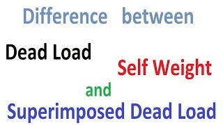 Difference between Dead Load Self Weight amp Superimposed Dead Load [upl. by Diella]