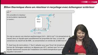 GRC  exercice dapplication  bilan thermique dans un réacteur à recyclage avec échangeur extérieur [upl. by Ameline]