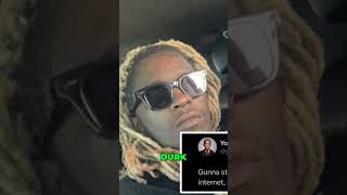 Young Thug Disses Gunna Reaction amp Music Comeback fypシ゚viral rapper youngthug [upl. by Crudden]