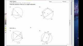 How to Study Central and Inscribed Angles of a Circle Self Quiz 1 [upl. by Blanding]