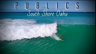 Long Rides Nice Waves No Crowd Shallow Reef  Surfing Publics Waikiki Drone [upl. by Ziwot135]