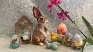 Easter Bunny Needle Felting Part 1Tutorial SD 480p [upl. by Gschu]