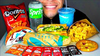 ASMR TACO BELL VS SUBWAY 6 INCH TUNA SUB BURRITO CHEETOS MUKBANG FAST FOOD EATING NO TALKING JERRY [upl. by Devina296]