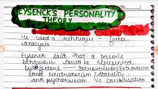 Eysencks theory of personality [upl. by Enifesoj668]