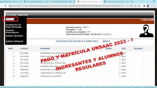 Cómo matricularse en el semestre 2023  I Alumnos regulares y cachimbos unsaac [upl. by Eiramac]