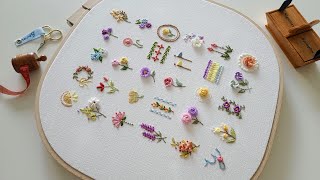 무료도안free pattern 2편  30가지 기초 프랑스자수 30 Basic embroidery [upl. by Eiznek]