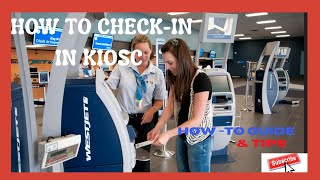 How to checking in using a Kiosks  How to self check in at the airport using a kiosk [upl. by Kincaid605]