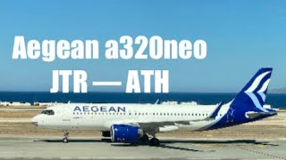 Flight report  Santorini JTR to Athens ATH Aegean a320neo Economy Class [upl. by Lavinia252]