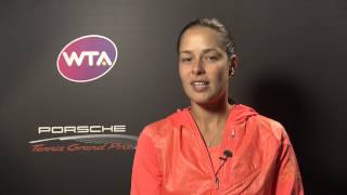 Interview Ana Ivanovic SRB quarter finals  Porsche Tennis Grand Prix 2014 [upl. by Ettari]