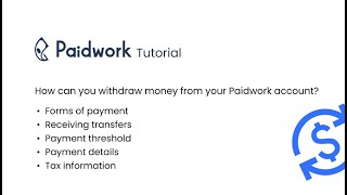 Paidwork Tutorials How can you withdraw money from your Paidwork account [upl. by Okimuy454]