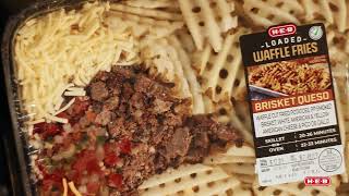 HEB Brisket Queso Loaded Waffle Fries  To Texas With Love [upl. by Inalem]