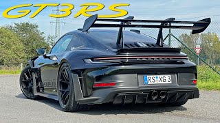 Porsche 992 GT3 RS  306kmh REVIEW on Autobahn [upl. by Rosenstein377]