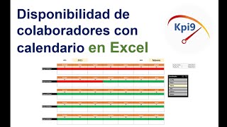 Disponibilidad de colaboradores con calendario en Excel [upl. by Linea244]