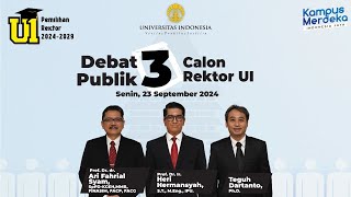 Live Debat Publik 3 Calon Rektor Universitas Indonesia Periode 20242029 [upl. by Yatzeck333]