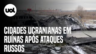 Rússia x Ucrânia vídeos do 7º dia de ataques mostram cidades em ruínas e explosões [upl. by Eceinal]