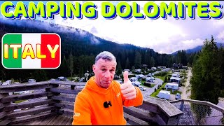 Motorhome CAMPING Caravan Park Sexten DOLOMITES Mountains Italy [upl. by Nnylirret876]