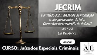 Juizado Especial Criminal JECRIM  Artigo por artigo  Art 68 da Lei 909995 [upl. by Harwill131]