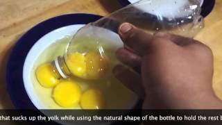 Separating 5 Egg Yolks with a Water Bottle [upl. by Ahsonek]