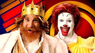 Ronald McDonald vs The Burger King Epic Rap Battles of History [upl. by Kcirddot31]