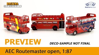 Brekina Preview 187 AEC Routemaster  open [upl. by Kafka]