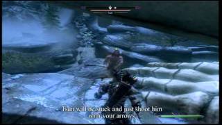 Skyrim How to beat Tsun easily and take no damage [upl. by Kemeny]