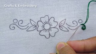 Hand Embroidery Amazing Flower Embroidery for Dresses Easy Flower Stitches Flower Embroidery Patte [upl. by Noitsuj]