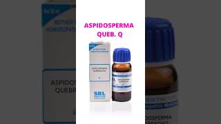 ASPIDOSPERMA Q cough breathlessness lungs shorts ytshorts saishreehomoeo [upl. by Leinahtan]