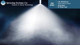 LN Nozzle  Wide Angle Fine Spray Hydraulic Atomizing Spray Pattern Demo by Spraying Systems Co [upl. by Debo]