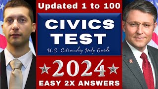 US Citizenship Test 2024 with Direct Answers 100 HistoryGovernment Exam Examen de Ciudadania [upl. by Philippa]