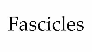 How to Pronounce Fascicles [upl. by Chisholm]