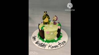 Masha and the bear design cake Masha and the bear image shorts video [upl. by Llenwad22]