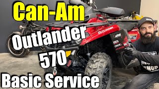 How To Change The Oil CanAm Outlander 570  MAXS MOTO SHOP [upl. by Gnep]