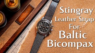 Baltic Bicompax 002 Black  Baltic Watch Strap Making Handmade Stingray Leather Strap [upl. by Hceicjow]