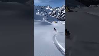 Silverton Mountain Guides Powder Skiing OCT 24 in Alaska  Supple Drink shorts snow skiing [upl. by Farrah222]