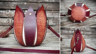 How to Make a Scrap Leather Bag  Lotus Leather Bag [upl. by Marijane]