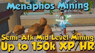 150k XPHR  Menaphos Mining Runescape 3 Great SemiAFK Midlevel XP [upl. by Nidia]