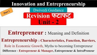 entrepreneur entrepreneurship function characteristics barrier innovation and entrepreneurship [upl. by Luba]